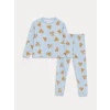 LCW Kids MAVİ Bisiklet Yaka Baskılı Uzun Kollu Kız Çocuk Pijama Takımı