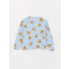 LCW Kids MAVİ Bisiklet Yaka Baskılı Uzun Kollu Kız Çocuk Pijama Takımı