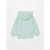 LCW baby TURKUAZ Kapüşonlu Uzun Kollu Basic Kız Bebek Sweatshirt ve Eşofman Alt 2li Takım