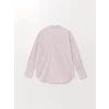 LCW Vision PEMBE Çizgili Uzun Kollu Oversize Kadın Gömlek