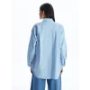 LCW Modest MAVİ Düz Oversize Kadın Gömlek Tunik
