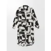 LCWAIKIKI Classic SİYAH Desenli Kadın Gömlek Tunik
