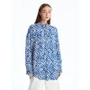LCWAIKIKI Classic MAVİ Desenli Kadın Gömlek Tunik