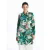 LCWAIKIKI Classic YEŞİL Desenli Kadın Gömlek Tunik