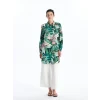 LCWAIKIKI Classic YEŞİL Desenli Kadın Gömlek Tunik