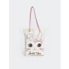 LCW ACCESSORIES EKRU Tavşan Baskılı Kız Çocuk Plaj Çantası
