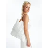 LCW ACCESSORIES BEYAZ Kadın Hasır Omuz Çantası