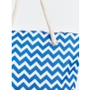 LCW ACCESSORIES MAVİ Çizgi Desenli Kadın Plaj Çantası