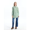 LCW Modest YEŞİL Çizgili Oversize Kadın Gömlek Tunik