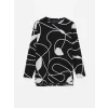 LCWAIKIKI Basic SİYAH Bisiklet Yaka Desenli Kadın Sweatshirt Tunik