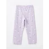 LCW Young LİLA Bisiklet Yaka Baskılı Kısa Kollu Kadın Kaprili Pijama Takımı