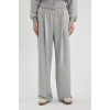 Defacto C3206 Gri Coool Wide Leg Geniş Bol Paça Eşofman Altı Beli Lastikli Cepli Basic Düz