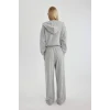 Defacto C3206 Gri Coool Wide Leg Geniş Bol Paça Eşofman Altı Beli Lastikli Cepli Basic Düz