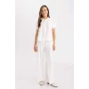 Defacto C9621 Beyaz Regular Fit Kısa Kollu Beyaz Gömlek