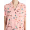 LCW DREAM PEMBE Gömlek Yaka Desenli Kısa Kollu Kadın Kaprili Pijama Takımı