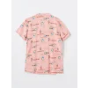 LCW DREAM PEMBE Gömlek Yaka Desenli Kısa Kollu Kadın Kaprili Pijama Takımı