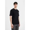 Defacto C5824 Siyah Regular Fit Bisiklet Yaka Atatürk Baskılı Kısa Kollu Tişört