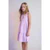 Defacto B4476 Mor Kız Çocuk Poplin Askılı Elbise