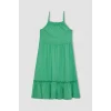 Defacto B4466 Yeşil Kız Çocuk Askılı Elbise
