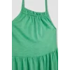 Defacto B4466 Yeşil Kız Çocuk Askılı Elbise