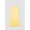 Defacto B4466 Sarı Kız Çocuk Askılı Elbise