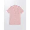 LCW DREAM PEMBE Gömlek Yaka Düz Kısa Kollu Kadın Pijama Takımı