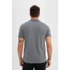 Defacto C5586 Gri New Regular Fit Fermuarlı Kısa Kollu Polo Basic Tişört