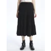 XSIDE SİYAH Kadın Beli Lastikli Düz Etek