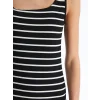 LCW Vision SİYAH U Yaka Çizgili Kadın Elbise