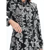 LCWAIKIKI Classic SİYAH Çiçekli Uzun Kollu Kadın Gömlek Elbise
