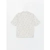 LCW Kids EKRU Desenli Keten Karışımlı Erkek Çocuk Gömlek