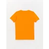 LCW Kids TURUNCU Bisiklet Yaka Baskılı Kısa Kollu Erkek Çocuk Pijama Takımı