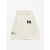 LCW Kids BEJ Kapüşonlu Erkek Çocuk Kalın Sweatshirt