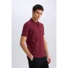 Defacto C1293 Bordo New Regular Fit Kısa Kollu Basic Düz Polo Tişört