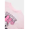 Defacto E4849 Pembe Kız Bebek Disney Mickey & Minnie 2li Takım Kısa Kollu Tişört Fitilli Kaşkorse Esnek Belli Tayt