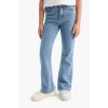 Defacto D7096 Mavi Kız Çocuk Flare Fit İspanyol Paça Jean Pantolon