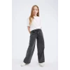 Defacto D7094 DENIM Kız Çocuk Wide Leg Geniş Bol Paça Pamuklu Jean Pantolon
