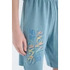 Defacto E0157 Mavi Erkek Çocuk Pijama Takımı Baskılı Kısa Kollu Üst Şort