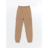 LCW Kids BEJ Beli Lastikli Kız Çocuk Jogger Eşofman Altı