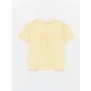 LCW Kids SARI Bisiklet Yaka Kız Çocuk Tişört ve Etek
