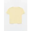LCW Kids SARI Bisiklet Yaka Kız Çocuk Tişört ve Etek