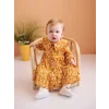 LCW baby SARI Gömlek Yaka Çiçekli Kız Bebek Elbise