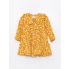 LCW baby SARI Gömlek Yaka Çiçekli Kız Bebek Elbise