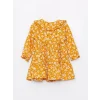 LCW baby SARI Gömlek Yaka Çiçekli Kız Bebek Elbise