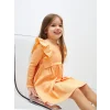 LCW Kids TURUNCU Bisiklet Yaka Uzun Kollu Basic Kız Bebek Elbise