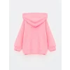 LCW Kids PEMBE Kapüşonlu Uzun Kollu Kız Bebek Fermuarlı Sweatshirt