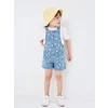 LCW Kids İNDİGO Kare Yaka Askılı Çiçekli Jean Bebek Solopet