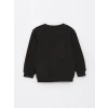 LCW Kids SİYAH Bisiklet Yaka Baskılı Kız Bebek Sweatshirt 2li