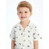 LCW Kids BEJ Resort Yaka Kısa Kollu Erkek Bebek Baskılı Gömlek