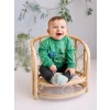 LCW baby YEŞİL Bisiklet Yaka Baskılı Erkek Bebek Sweatshirt ve Eşofman Alt 2li